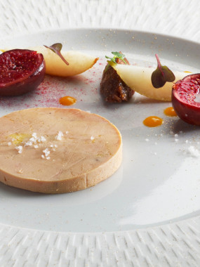 Foie gras d'oie tradition infusé aux Vendanges Tardives accompagné de son chutney (env 60 g)