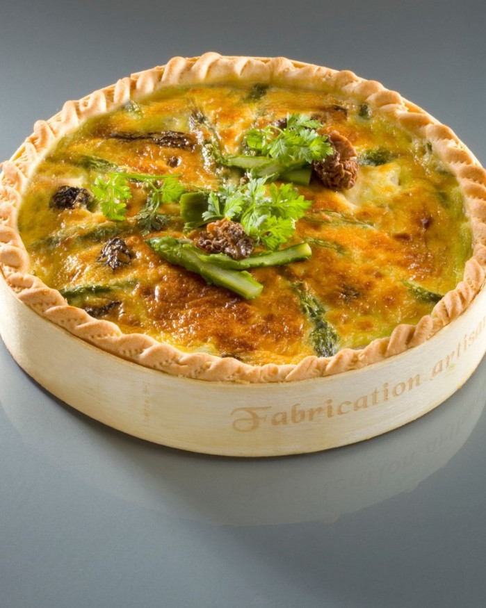 Tarte volaille, asperges vertes et morilles sauvages 8 personnes