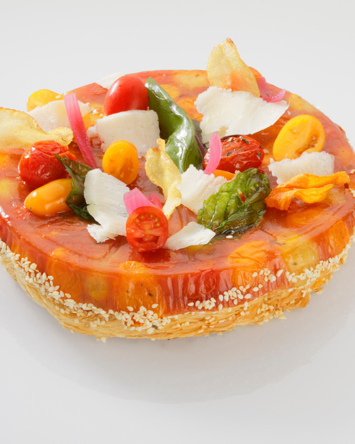 Tatin de  tomates cerises au parmesan et pesto 8 pers