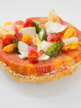 Tatin de  tomates cerises au parmesan et basilic 6 pers