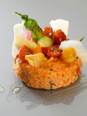 Risotto tomate, basilic et parmesan
