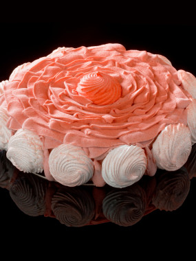 Vacherin vanille framboise 6 pers (dessert glacé)