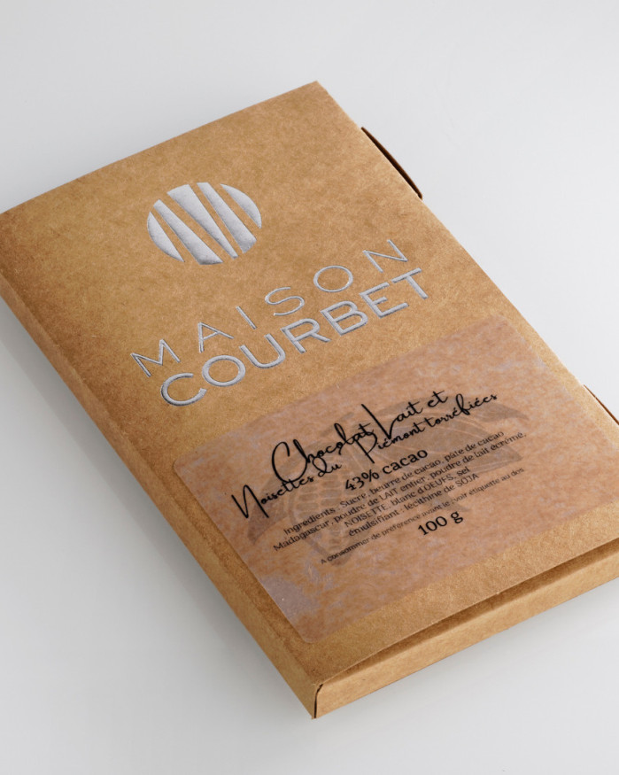 Chocolat lait et noisettes du Piémont torréfiées
