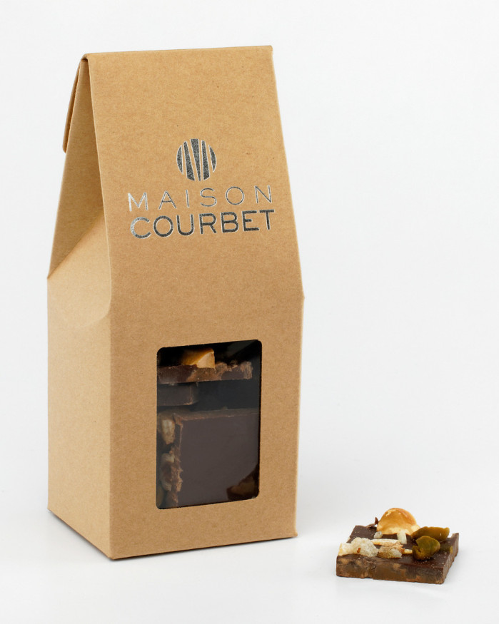 Mendiant chocolat noir, pistache, amande et noisette