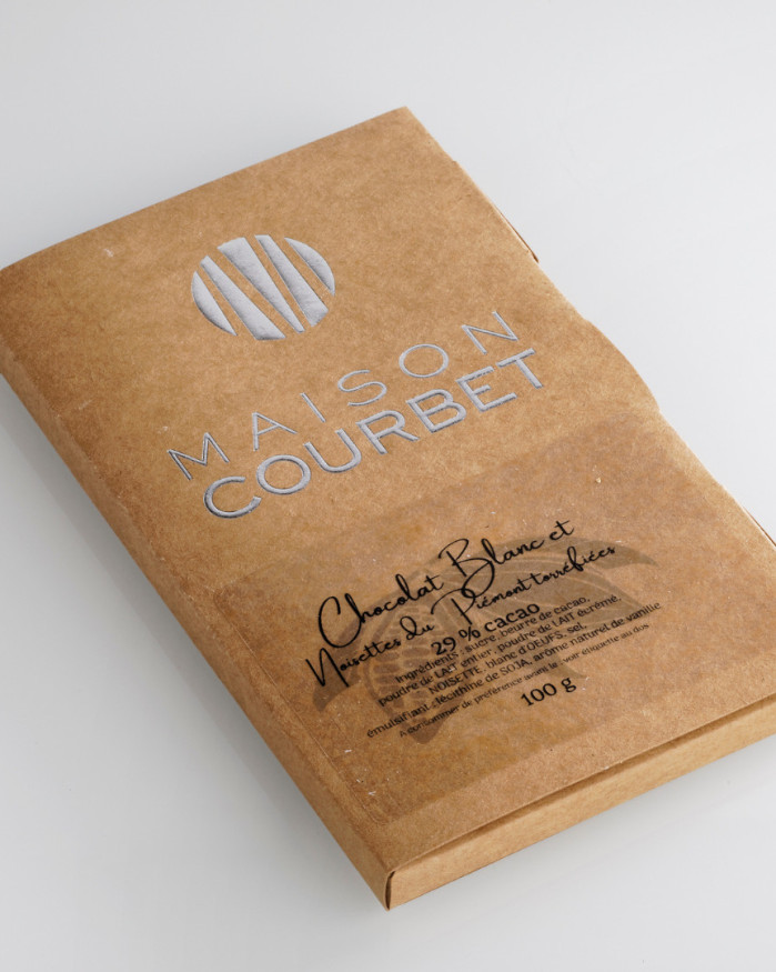 Chocolat blanc et noisettes du Piémont torréfiées