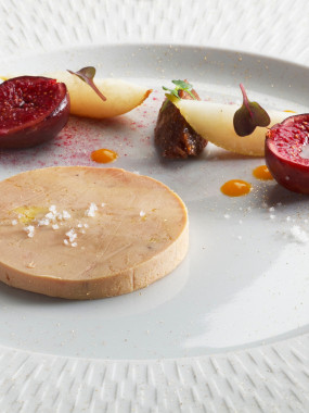 Foie gras d'oie tradition infusé aux Vendanges Tardives accompagné de son chutney (env 60 g)