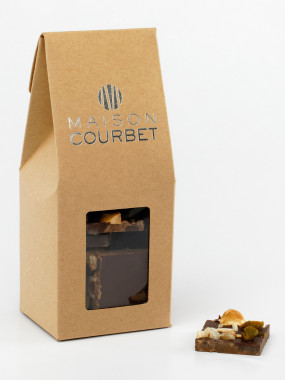 Mendiant chocolat noir, pistache, amande et noisette