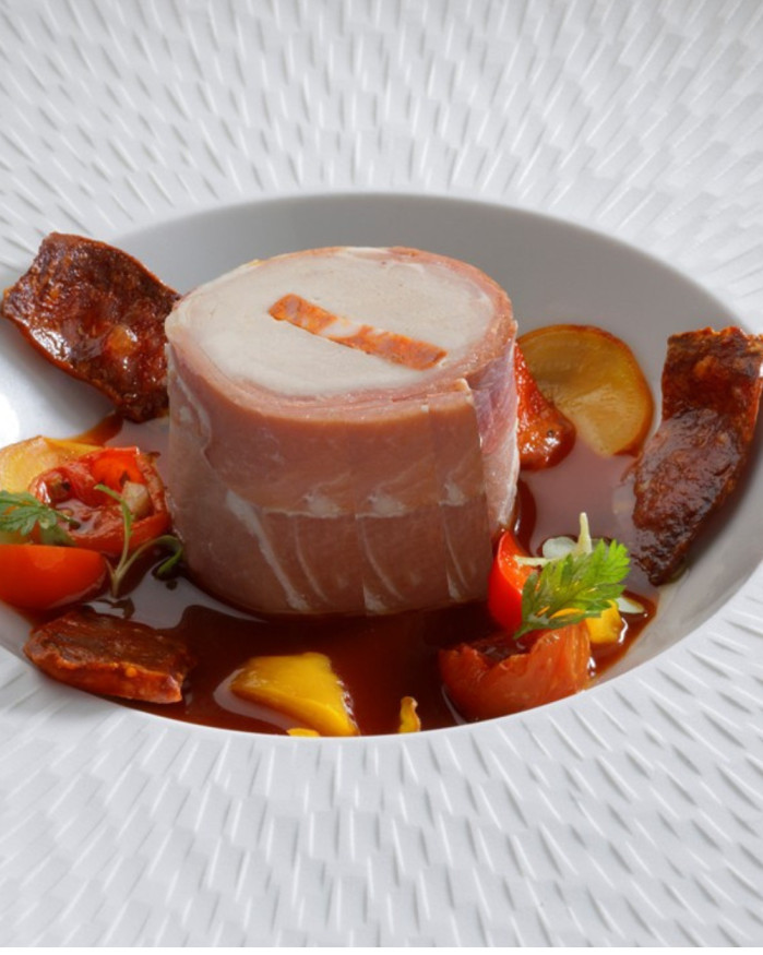 Mignon de porc rôti au chorizo et son émulsion Andalouse