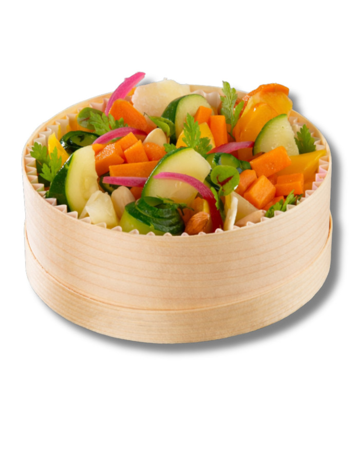 Polenta, patates douces et éclats de légumes - Plat végétarien