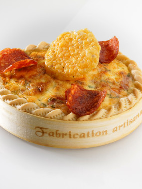 Quiche lorraine aux éclats de Morteau  4 personnes